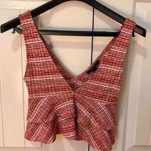 Forever 21 Pink Striped Crop Top